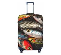 BWQTRYD Fishing Bait Luggage Cover Tsa Approved, Stretch Suitcase Protector Anti-Scratch Travel Suitcase Cover Washable Baggage Covers for 18-32 Inch Luggage Sleeve, Black, S
