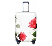 BWQTRYD Floral Rose Ivy with Leaves Spring Luggage Cover Tsa Approved, Stretch Suitcase Protector Anti-Scratch Travel Suitcase Cover Washable Baggage Covers for 18-32 Inch Luggage Sleeve, Black, L