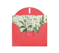 BWQTRYD Foliage and Herbs with Dragonflies Winged Greeting Cards Blank Note Cards with Envelopes Happy Birthday Card Thank You Card Wedding Party Invitation Cards for All Occasions 4x6 Inch