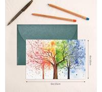 BWQTRYD Four Seasons Spring Tree Greeting Cards Blank Note Cards with Envelopes Happy Birthday Card Thank You Card Wedding Party Invitation Cards for All Occasions 4x6 Inch
