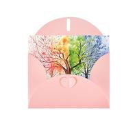 BWQTRYD Four Seasons Spring Tree Greeting Cards Blank Note Cards with Envelopes Happy Birthday Card Thank You Card Wedding Party Invitation Cards for All Occasions 4x6 Inch