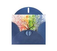 BWQTRYD Four Seasons Spring Tree Greeting Cards Blank Note Cards with Envelopes Happy Birthday Card Thank You Card Wedding Party Invitation Cards for All Occasions 4x6 Inch