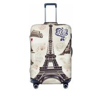 BWQTRYD French Paris Tour Eiffel Tower Luggage Cover Tsa Approved, Stretch Suitcase Protector Anti-Scratch Travel Suitcase Cover Washable Baggage Covers for 18-32 Inch Luggage Sleeve, Black, L