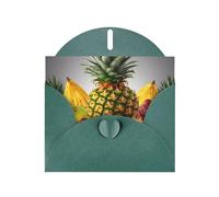BWQTRYD Fresh Fruits Pineapple Greeting Cards Blank Note Cards with Envelopes Happy Birthday Card Thank You Card Wedding Party Invitation Cards for All Occasions 4x6 Inch