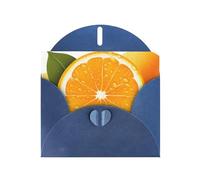 BWQTRYD Fresh Orange Fruit Greeting Cards Blank Note Cards with Envelopes Happy Birthday Card Thank You Card Wedding Party Invitation Cards for All Occasions 4x6 Inch