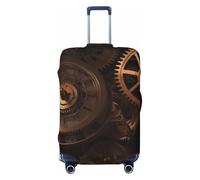 BWQTRYD Gears Clock Bronze Century Luggage Cover Tsa Approved, Stretch Suitcase Protector Anti-Scratch Travel Suitcase Cover Washable Baggage Covers for 18-32 Inch Luggage Sleeve, Black, M