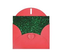 BWQTRYD Green Sequin Sparkle Greeting Cards Blank Note Cards with Envelopes Happy Birthday Card Thank You Card Wedding Party Invitation Cards for All Occasions 4x6 Inch