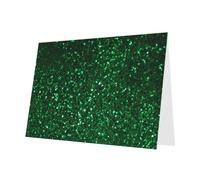 BWQTRYD Green Sequin Sparkle Greeting Cards Blank Note Cards with Envelopes Happy Birthday Card Thank You Card Wedding Party Invitation Cards for All Occasions 4x6 Inch
