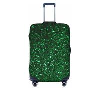 BWQTRYD Green Sequin Sparkle Luggage Cover Tsa Approved, Stretch Suitcase Protector Anti-Scratch Travel Suitcase Cover Washable Baggage Covers for 18-32 Inch Luggage Sleeve, Black, M