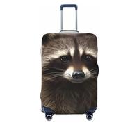BWQTRYD Hairy Raccoon Luggage Cover Tsa Approved, Stretch Suitcase Protector Anti-Scratch Travel Suitcase Cover Washable Baggage Covers for 18-32 Inch Luggage Sleeve, Black, XL