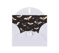 BWQTRYD Halloween Flying Bats Greeting Cards Blank Note Cards with Envelopes Happy Birthday Card Thank You Card Wedding Party Invitation Cards for All Occasions 4x6 Inch