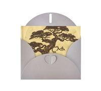 BWQTRYD Japanese Pine Trees at Sunrise Greeting Cards Blank Note Cards with Envelopes Happy Birthday Card Thank You Card Wedding Party Invitation Cards for All Occasions 4x6 Inch