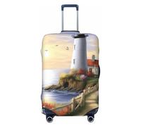 BWQTRYD Lighthouse Diamond Painting Luggage Cover Tsa Approved, Stretch Suitcase Protector Anti-Scratch Travel Suitcase Cover Washable Baggage Covers for 18-32 Inch Luggage Sleeve, Black, S