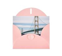 BWQTRYD Mackinac Suspension Bridge Greeting Cards Blank Note Cards with Envelopes Happy Birthday Card Thank You Card Wedding Party Invitation Cards for All Occasions 4x6 Inch