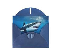 BWQTRYD Ocean Sea Animal Shark Greeting Cards Blank Note Cards with Envelopes Happy Birthday Card Thank You Card Wedding Party Invitation Cards for All Occasions 4x6 Inch