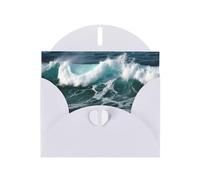BWQTRYD Ocean Waves Greeting Cards Blank Note Cards with Envelopes Happy Birthday Card Thank You Card Wedding Party Invitation Cards for All Occasions 4x6 Inch