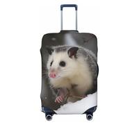 BWQTRYD Opossum In Snow Luggage Cover Tsa Approved, Stretch Suitcase Protector Anti-Scratch Travel Suitcase Cover Washable Baggage Covers for 18-32 Inch Luggage Sleeve, Black, L