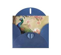 BWQTRYD Oriental Peacock on Flower Tree Greeting Cards Blank Note Cards with Envelopes Happy Birthday Card Thank You Card Wedding Party Invitation Cards for All Occasions 4x6 Inch