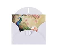 BWQTRYD Oriental Peacock on Flower Tree Greeting Cards Blank Note Cards with Envelopes Happy Birthday Card Thank You Card Wedding Party Invitation Cards for All Occasions 4x6 Inch