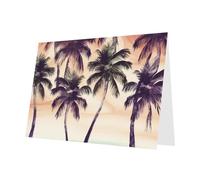 BWQTRYD Palm Tree Pattern Greeting Cards Blank Note Cards with Envelopes Happy Birthday Card Thank You Card Wedding Party Invitation Cards for All Occasions 4x6 Inch