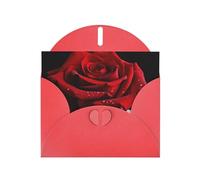 BWQTRYD Red Rose Black Background Greeting Cards Blank Note Cards with Envelopes Happy Birthday Card Thank You Card Wedding Party Invitation Cards for All Occasions 4x6 Inch