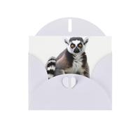 BWQTRYD Ringtailed Lemur Greeting Cards Blank Note Cards with Envelopes Happy Birthday Card Thank You Card Wedding Party Invitation Cards for All Occasions 4x6 Inch