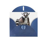 BWQTRYD Ringtailed Lemur Greeting Cards Blank Note Cards with Envelopes Happy Birthday Card Thank You Card Wedding Party Invitation Cards for All Occasions 4x6 Inch