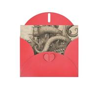 BWQTRYD Sailing Pirate Octopus Greeting Cards Blank Note Cards with Envelopes Happy Birthday Card Thank You Card Wedding Party Invitation Cards for All Occasions 4x6 Inch