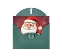 BWQTRYD Santa Claus Greeting Cards Blank Note Cards with Envelopes Happy Birthday Card Thank You Card Wedding Party Invitation Cards for All Occasions 4x6 Inch