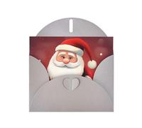 BWQTRYD Santa Claus Greeting Cards Blank Note Cards with Envelopes Happy Birthday Card Thank You Card Wedding Party Invitation Cards for All Occasions 4x6 Inch