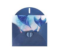 BWQTRYD Sea Animals Stingrays Greeting Cards Blank Note Cards with Envelopes Happy Birthday Card Thank You Card Wedding Party Invitation Cards for All Occasions 4x6 Inch
