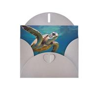 BWQTRYD Sea Turtle Greeting Cards Blank Note Cards with Envelopes Happy Birthday Card Thank You Card Wedding Party Invitation Cards for All Occasions 4x6 Inch