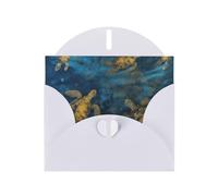 BWQTRYD Sea Turtle Greeting Cards Blank Note Cards with Envelopes Happy Birthday Card Thank You Card Wedding Party Invitation Cards for All Occasions 4x6 Inch