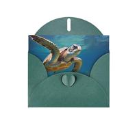 BWQTRYD Sea Turtle Greeting Cards Blank Note Cards with Envelopes Happy Birthday Card Thank You Card Wedding Party Invitation Cards for All Occasions 4x6 Inch