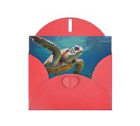 BWQTRYD Sea Turtle Greeting Cards Blank Note Cards with Envelopes Happy Birthday Card Thank You Card Wedding Party Invitation Cards for All Occasions 4x6 Inch
