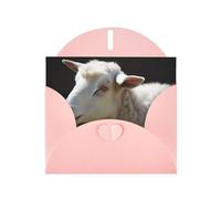 BWQTRYD Sheep Greeting Cards Blank Note Cards with Envelopes Happy Birthday Card Thank You Card Wedding Party Invitation Cards for All Occasions 4x6 Inch