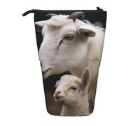 BWQTRYD Standing Pencil Case Cute Sheep with Mother Pen Holder Telescopic Pencil Bag Large Capacity Pencil Pouch Cute Pop Up Pencil Holder Makeup Cosmetics Bag for Office Work Holiday Gift