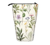 BWQTRYD Standing Pencil Case Season Watercolors Pen Holder Telescopic Pencil Bag Large Capacity Pencil Pouch Cute Pop Up Pencil Holder Makeup Cosmetics Bag for Office Work Holiday Gift