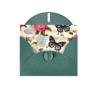 BWQTRYD Striped Flower Butterfly Greeting Cards Blank Note Cards with Envelopes Happy Birthday Card Thank You Card Wedding Party Invitation Cards for All Occasions 4x6 Inch