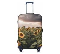 BWQTRYD Sunflower Field Luggage Cover Tsa Approved, Stretch Suitcase Protector Anti-Scratch Travel Suitcase Cover Washable Baggage Covers for 18-32 Inch Luggage Sleeve, Black, M