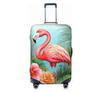 BWQTRYD Tropical Flamingo Luggage Cover Tsa Approved, Stretch Suitcase Protector Anti-Scratch Travel Suitcase Cover Washable Baggage Covers for 18-32 Inch Luggage Sleeve, Black, XL