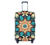BWQTRYD Vintage Mandala Flowers Luggage Cover Tsa Approved, Stretch Suitcase Protector Anti-Scratch Travel Suitcase Cover Washable Baggage Covers for 18-32 Inch Luggage Sleeve, Black, M