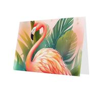 BWQTRYD Watercolor Tropical Flamingo Greeting Cards Blank Note Cards with Envelopes Happy Birthday Card Thank You Card Wedding Party Invitation Cards for All Occasions 4x6 Inch