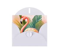BWQTRYD Watercolor Tropical Flamingo Greeting Cards Blank Note Cards with Envelopes Happy Birthday Card Thank You Card Wedding Party Invitation Cards for All Occasions 4x6 Inch