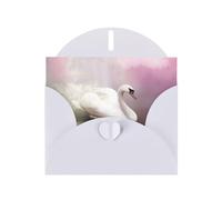 BWQTRYD White Swan Greeting Cards Blank Note Cards with Envelopes Happy Birthday Card Thank You Card Wedding Party Invitation Cards for All Occasions 4x6 Inch
