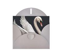 BWQTRYD White Swan Greeting Cards Blank Note Cards with Envelopes Happy Birthday Card Thank You Card Wedding Party Invitation Cards for All Occasions 4x6 Inch