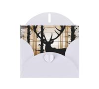 BWQTRYD Wild Elk Black Stripe Greeting Cards Blank Note Cards with Envelopes Happy Birthday Card Thank You Card Wedding Party Invitation Cards for All Occasions 4x6 Inch