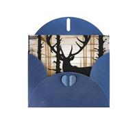 BWQTRYD Wild Elk Black Stripe Greeting Cards Blank Note Cards with Envelopes Happy Birthday Card Thank You Card Wedding Party Invitation Cards for All Occasions 4x6 Inch