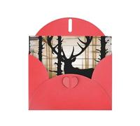 BWQTRYD Wild Elk Black Stripe Greeting Cards Blank Note Cards with Envelopes Happy Birthday Card Thank You Card Wedding Party Invitation Cards for All Occasions 4x6 Inch