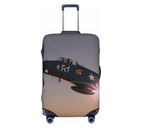 BWQTRYD World War 2 Aircraft Airplane Luggage Cover Tsa Approved, Stretch Suitcase Protector Anti-Scratch Travel Suitcase Cover Washable Baggage Covers for 18-32 Inch Luggage Sleeve, Black, S